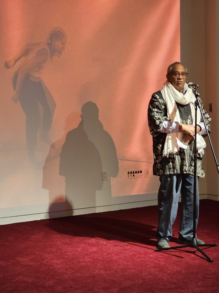 Kassahun Checole announcing the award at the, African Studies Association (ASA) 2023