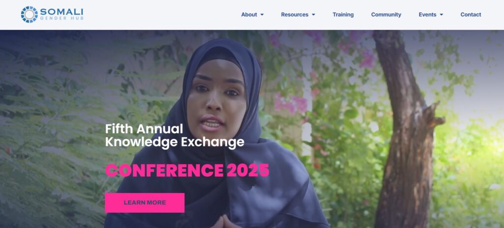 Screenshot of Somali Gender Hub website