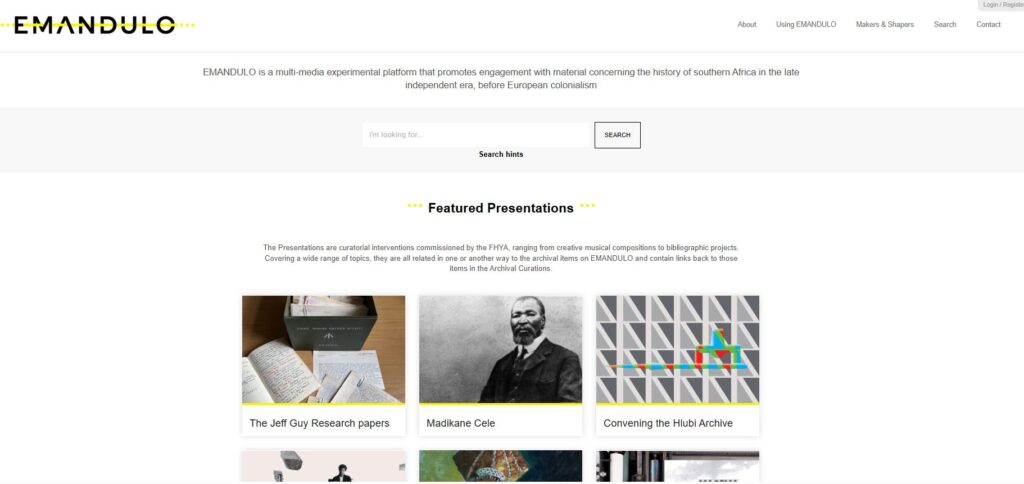 A screenshot of the 500 year archive website